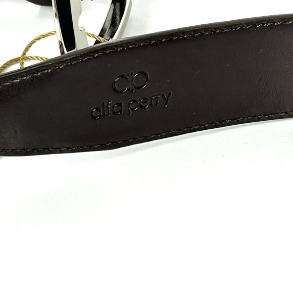Alfa Perry Belt Mens‎ Genuine Leather Brown Stitched Dress Classic - Picture 8 of 9